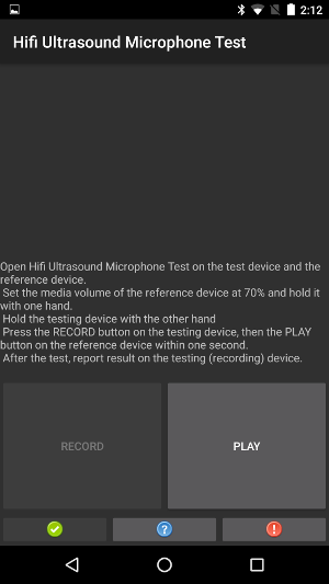 Reference device while the test device shows FAIL
