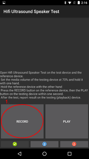 RECORD on the reference device