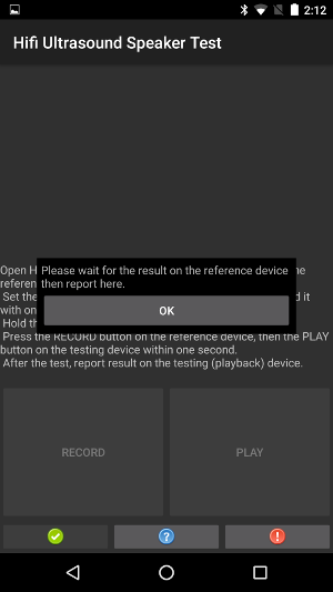 Test in progress on the test device