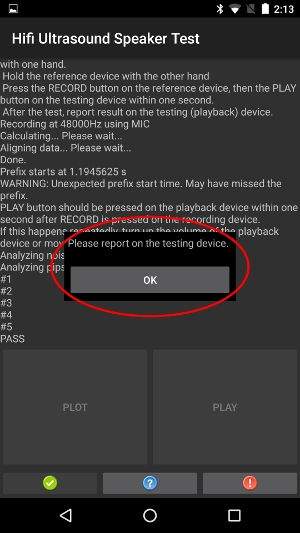 Reference device with dialog