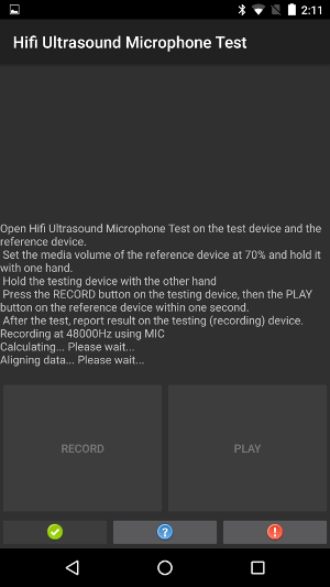 Test in progress on the test device